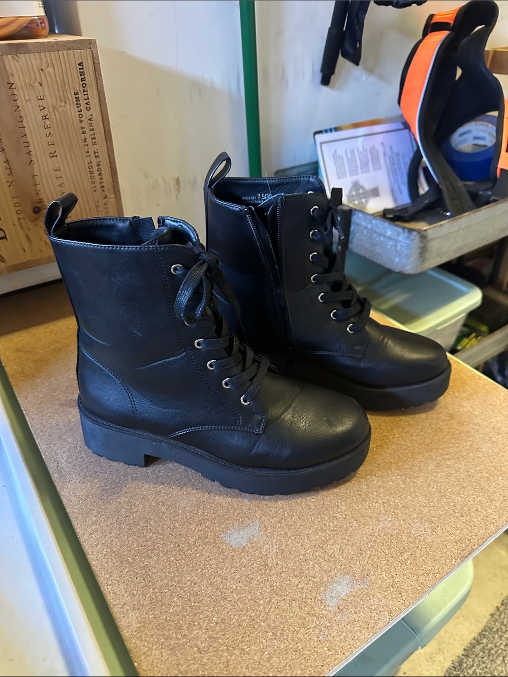 Dirty Laundry Black Lace-Up Combat Boots